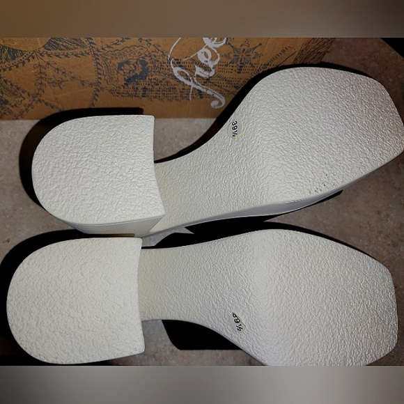 Free People Zoe Platform Leather Slide Sandal Size 9 Black & White - Picture 8 of 9